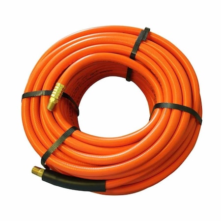 Interstate Pneumatics 3/8 Inch 25 feet 1/4 inch NPT Solid Orange PVC Hose HA26-025E